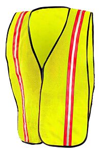 Occunomix Lux-Xttm-Yr Two-Tone Vest, Mesh, Yellow, Size R