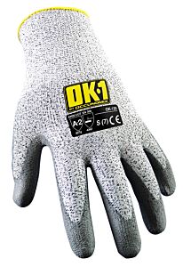 Occunomix Ok-120-013 Gloves, Cut Resistant, Ansi Cut Level 2, Grey, Size M