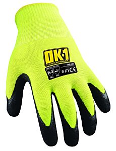 Occunomix Ok-130-013 Gloves, Cut Resistant, Ansi Cut Level 3, High Viz Yellow, Size M