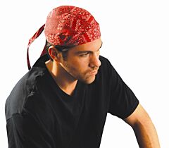 Occunomix Tn5-Crd Tuff Nougies Cotton Tie Hat Doo Rag, Cowboy Red