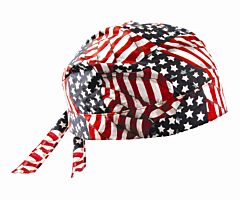Occunomix Tn5-Wav Tuff Nougies Cotton Tie Hat Doo Rag, Wavy Flag