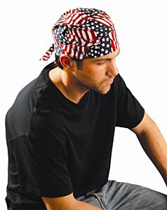 Occunomix Tn6-Wav Tuff Nougies Deluxe Tie Hat W/Elastic, Wavy Flag