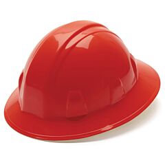 Occunomix Vf200-03 Full Brim Hard Hat W/6 Pt Ratchet Suspension, Red