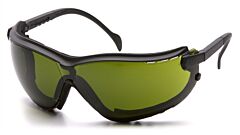Pyramex Gb1860Sft V2G Safety Glasses, Black Frame, 3.0 Ir Filter Lens