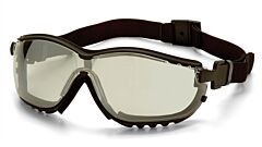 Pyramex Gb1880St V2G Safety Glasses, Black Frame, Indoor/Outdoor Mirror Anti-Fog Lens