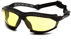Pyramex Gb9430Stm Isotope Safety Glasses, Black Frame, Amber H2Max Anti-Fog Lens