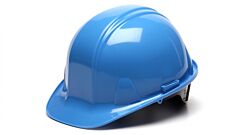 Pyramex Hp14162 Hard Hat 4 Point Ratchet Suspension, Light Blue