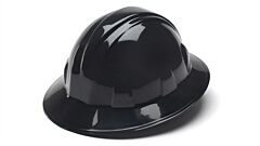 Pyramex Hp24111 Full Brim Hard Hat 4 Point Ratchet Suspension, Black