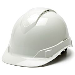 Pyramex Hp44110V Ridgeline Vented Hard Hat 4 Point Ratchet Suspension, White