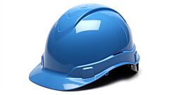 Pyramex Hp44162 Ridgeline Hard Hat 4 Point Ratchet Suspension, Light Blue