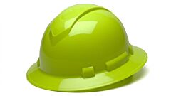 Pyramex Hp54131 Ridgeline Full Brim Hard Hat 4 Point Ratchet Suspension, Hi-Vis Lime