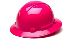 Pyramex Hp54170 Ridgeline Full Brim Hard Hat 4 Point Ratchet Suspension, Hi-Vis Pink