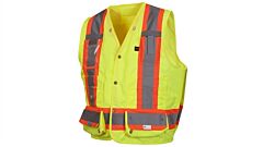 Pyramex Rcms2810X2 Rcms28 Series Safety Vest, Hi-Vis Lime With Reflective Tape - Metal Snap - Size 2X Large, 1 Each