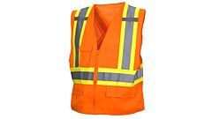 Pyramex Rcz2420X2 Rcz24 Series, Hi-Vis Orange Vest With Contrasting Reflective Tape - Size 2X Large, 1 Each