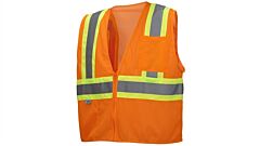 Pyramex Rvz2220Sel Rvz22 Series Safety Vest, Hi-Vis Orange - Self Extinguishing - Size Large, 1 Each