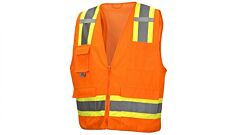 Pyramex Rvz2420Sex4 Rvz24 Series Safety Vest, Hi-Vis Orange - Self Extinguishing - Size 4X Large, 1 Each