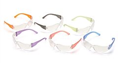 Pyramex S4110Smp Intruder Safety Glasses, Multi Colors Frame, Clear-Hardcoated--Sold In Dozen Quantity Only Lens, Box Of 12 Pairs