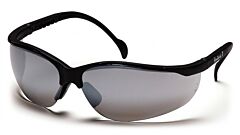 Pyramex Sb1870S Venture Ii Safety Glasses, Black Frame, Silver Mirror Lens