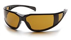 Pyramex Sb5133Dt Exeter Safety Glasses, Glossy Black Frame, Shooter'S Amber Anti-Fog Lens