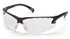 Pyramex Sb5710Dt Venture 3 Safety Glasses, Black Frame, Clear Anti-Fog Lens
