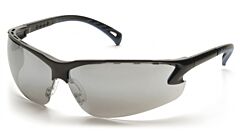 Pyramex Sb5770D Venture 3 Safety Glasses, Black Frame, Silver Mirror Lens