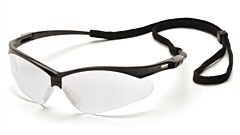 Pyramex Sb6310Sp Pmxtreme Safety Glasses, Black Frame, Clear With Cord Lens