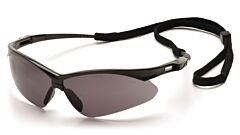 Pyramex Sb6320Sp Pmxtreme Safety Glasses, Black Frame, Gray With Cord Lens