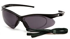 Pyramex Sb6320Strx Pmxtreme Rx Safety Glasses, Black Frame, Gray Anti-Fog Lens With Rx Insert Lens
