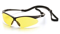 Pyramex Sb6330Sp Pmxtreme Safety Glasses, Black Frame, Amber With Cord Lens