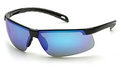 Pyramex Sb8665D Ever-Lite Safety Glasses, Black Frame, Ice Blue Mirror Lens