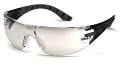 Pyramex Sbg9680S Endeavor Plus Safety Glasses, Black/Gray Frame, Indoor/Outdoor Mirror Lens