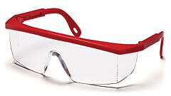 Pyramex Sr410S Integra Safety Glasses, Red Frame, Clear Lens