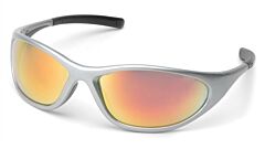 Pyramex Ss3345E Zone Ii Safety Glasses, Silver Frame, Ice Orange Mirror Lens