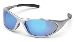 Pyramex Ss3365E Zone Ii Safety Glasses, Silver Frame, Ice Blue Mirror Lens