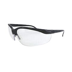 Radnor 64051231 Motion Series Safety Glasses With Black Frame, Clear Polycarbonate Anti-Fog Scratch Resistant Lens And Adjustable Temples