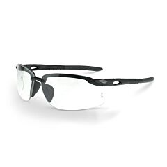 Crossfire 1224 W Es5-W Safety Glasses, Matte Black Frame, Clear Lens
