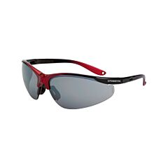 Radians 1733 Safety Glasses, Brigade, Shiny Black/Red, Silver Mirror