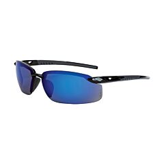 Radians 2968 Safety Glasses, Es5, Blue Mirror, Shiny Black