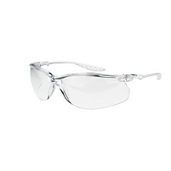 Radians 3754 Safety Glasses Ultra Lightweight Single Lens Design, Flexible Temples For All Day Comfort, Crystal Clear Frame, Clear Lens
