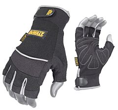 Dewalt Dpg230M Technicians Fingerless Synthetic Leather Gloves, Size Medium