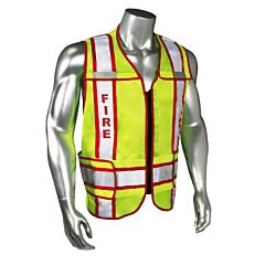 Radians Lhv-207-3G-Fir-R Fire Safety Vest, Lime Green With Red Trim, Size Medium/X-Large