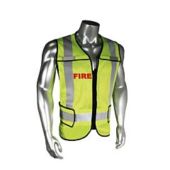 Radians Lhv-5-Pc-Zr-Fir-R Fire Safety Vest, Lime Green With Black Trim, Size Medium/X-Large