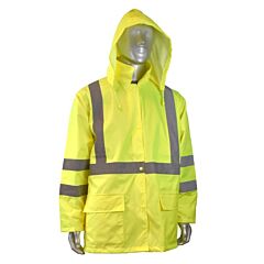 Radians Rw10-3S1Y-3X Class 3 Lightweight Rain Jacket - Green, 1/Each