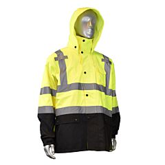 Radians Rw30-3Z1Y-4X Class 3 General Purpose Rain Jacket - Green, 1/Each
