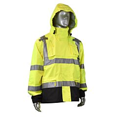 Radians Rw32-3Z1Y-5X Class 3 Heavy Duty Rain Jacket - Green, 1/Each