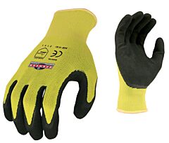 Radians Rwg10M Coated Gloves, 15 Gauge High Visibility Shell, Foam Dipped Latex, Size Medium