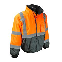 Radians Sj110B-3Zos-L Class 3 Two-In-One Bomber Jacket - Orange, Large, 1/Each