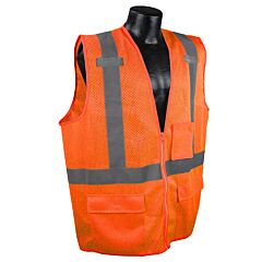 Radians Sv27-2Zom-5X Class 2 Standard Vest-Orange, 5X-Large, 1/Each