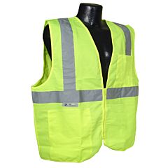 Radians Sv2Zgss Class 2 Vest Green Solid W/ Zipper, Small, 1/Each