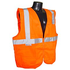Radians Sv2Zos2X Class 2 Vest Orange Solid W/ Zipper, 2X-Large, 1/Each